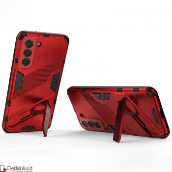 Smūgiams atsparus dėklas su kojele -raudonas (Samsung S21) Smūgiams atsparus dėklas su kojele -raudonas (Samsung S21)